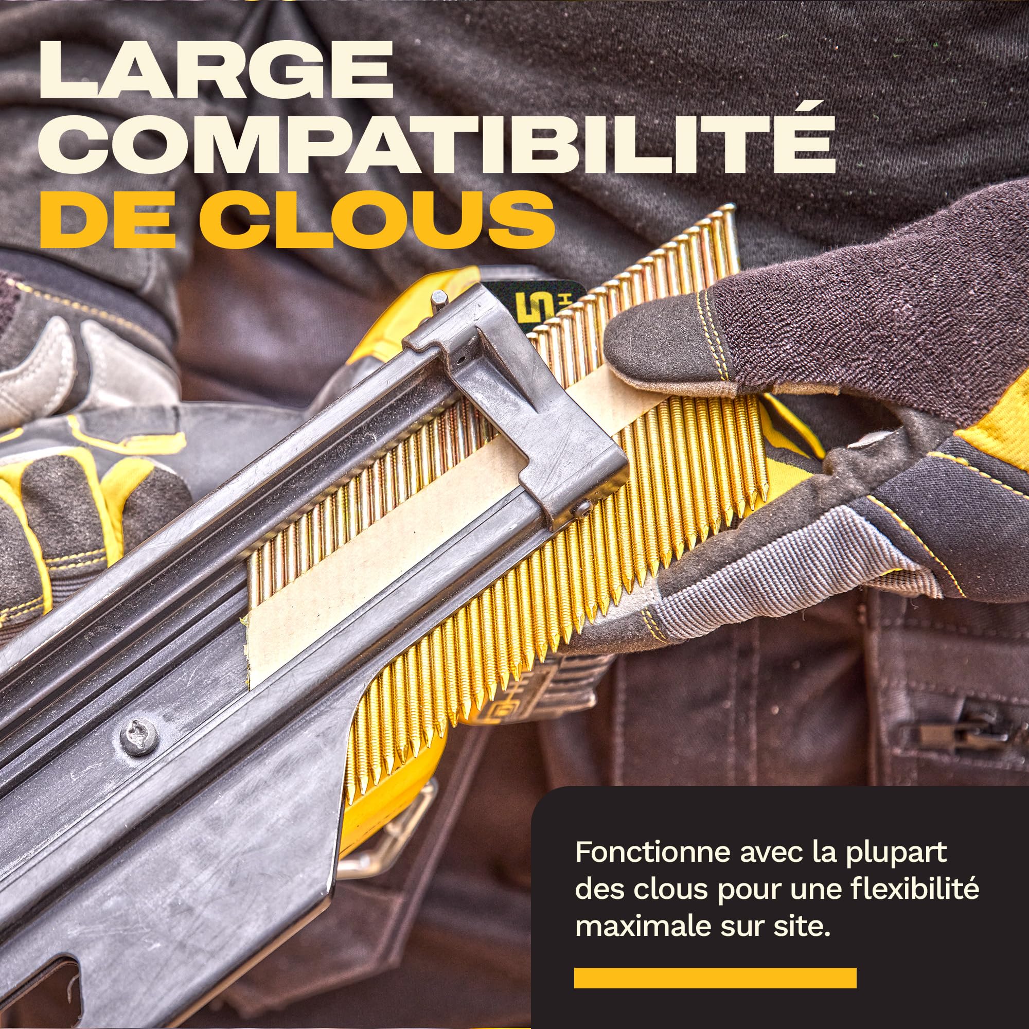 DEWALT 18V XR Cloueur de Charpente Brushless Nouvelle Génération, Outil seul, DCN950N-XJ