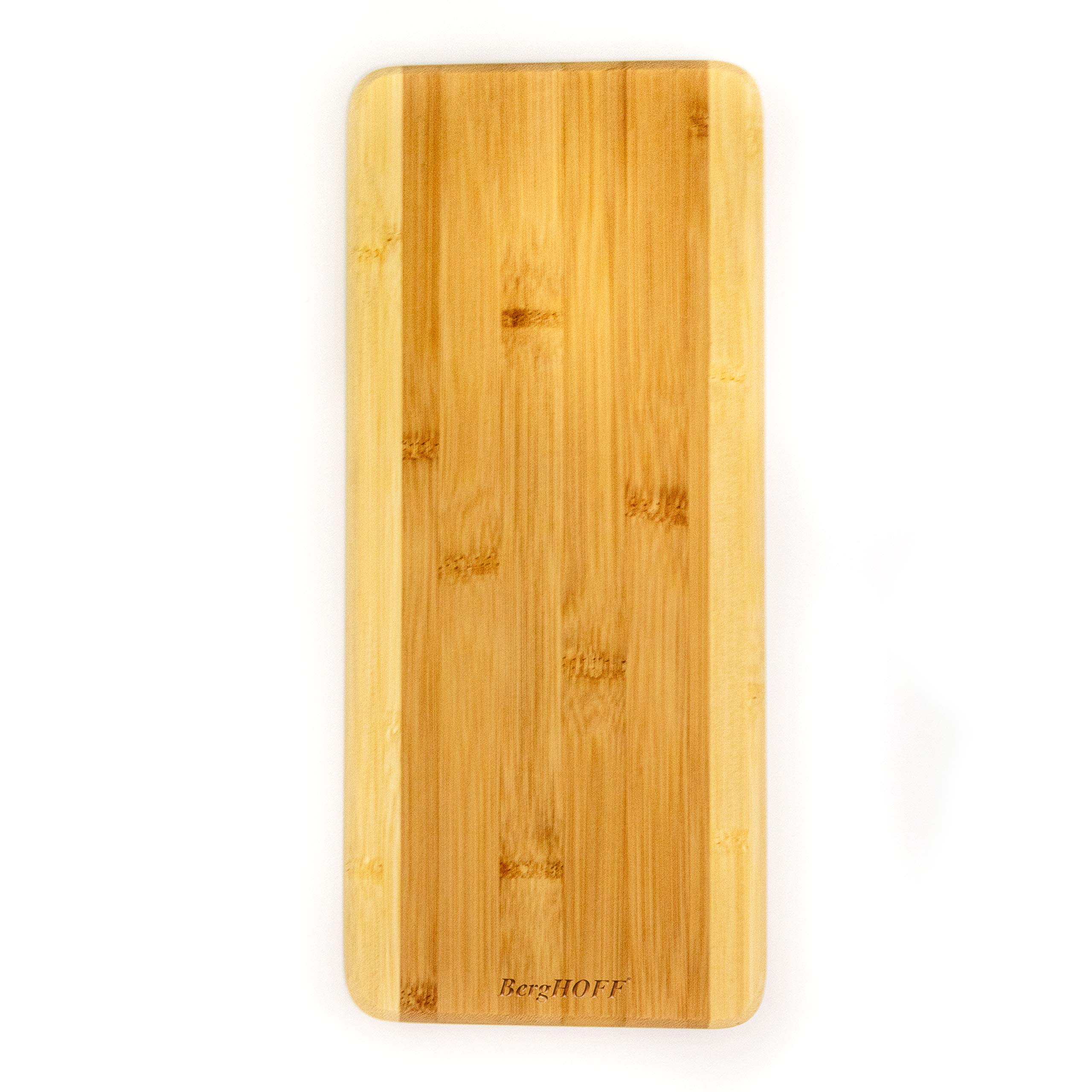 BergHOFF Essentials Natural Bamboo Long Cutting Board 14" Rectangular Brown Rounded Edge Ergonomical