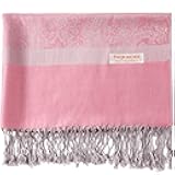 Paisley Scarf Shawl Jacquard Wrap Stole Two Tones Vintage Soft Lightweight With Fringes Reversible