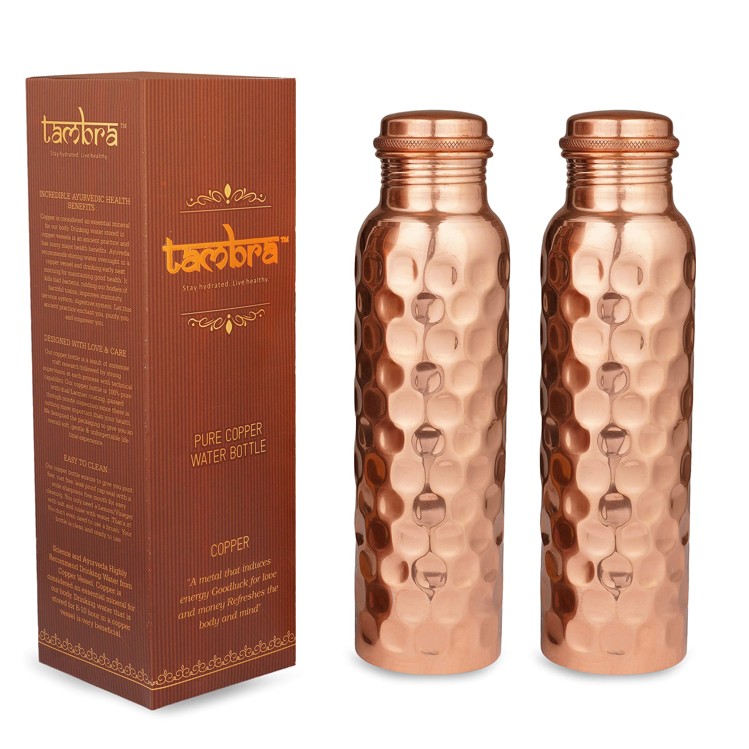 TAMBRA PURE COPPER JOINTLESS HAMMERED BOTTLE - PACK OF 2 (B08DP4DM9G) Amazon Price History, Amazon Price Tracker