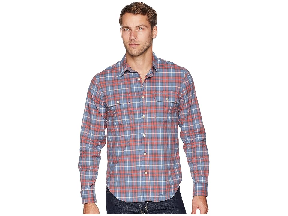 

Lucky Brand Workwear 40s Stretch Poplin Shirt (Red/Blue) Men's Clothing