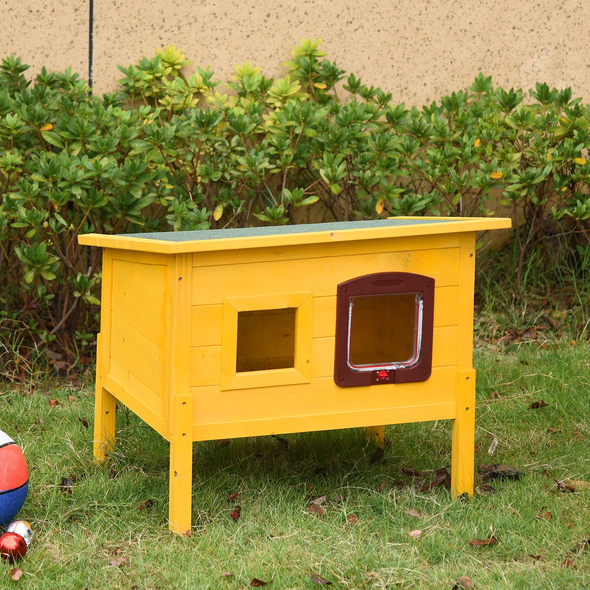 PawHut Cuccia Casetta per Animali Domestici in Legno di Abete, 70x51.5x60cm