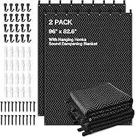 Aodyow 2-Pack 96x80 Extra Large Soundproof Blankets with Grommets - Noise Cancelling Acoustic Panels for Studio Walls & Moving