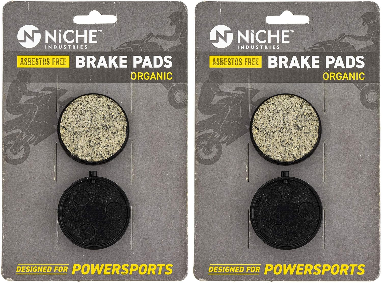 NICHE Brake Pad Set for Yamaha VK540 Exciter Venture XL Phazer II Center (Organic) 89J-25911-00-00 4 Pack