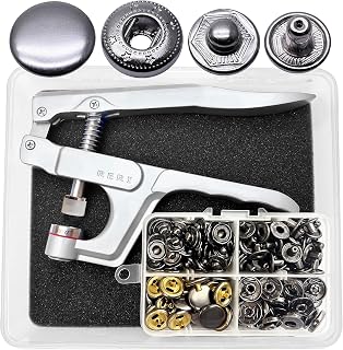 RERI Druckknöpfe mit Zange 40set 15mm Schwarz Metall Druckknöpfe für Lederhandwerksjacke Handtasche Brieftasche DIY Kleidung Lederhandwerks