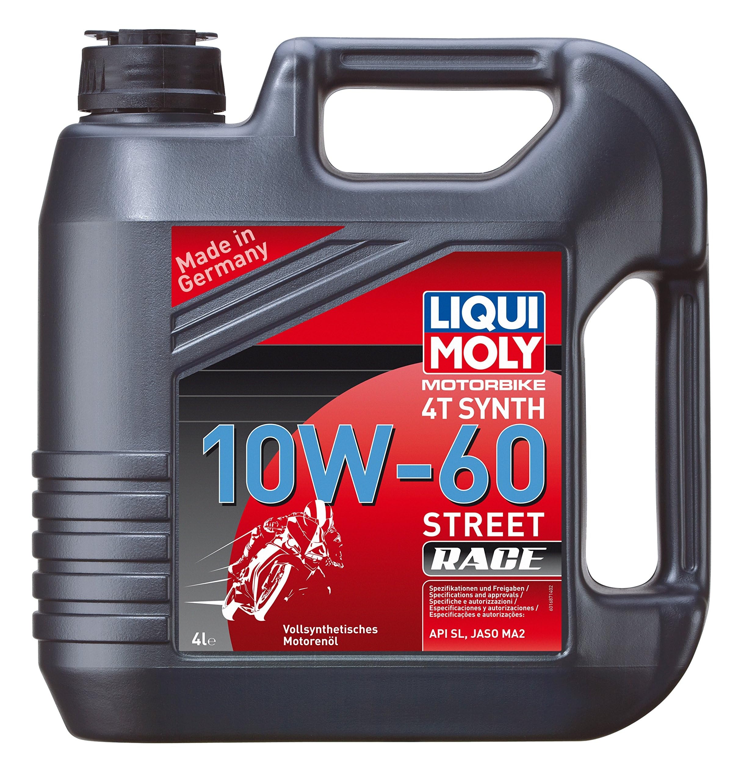 2x LIQUI MOLY 1687 Motorbike 4T Synth Motoröl Street Race 10W-60 4L