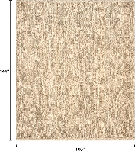 Miniatura 2 de SAFAVIEH Alfombra de área de colección de fibra natural, 9 x 12 pies, natural, yute hecho a mano, ideal para zonas de alto tráfico en sala de estar,