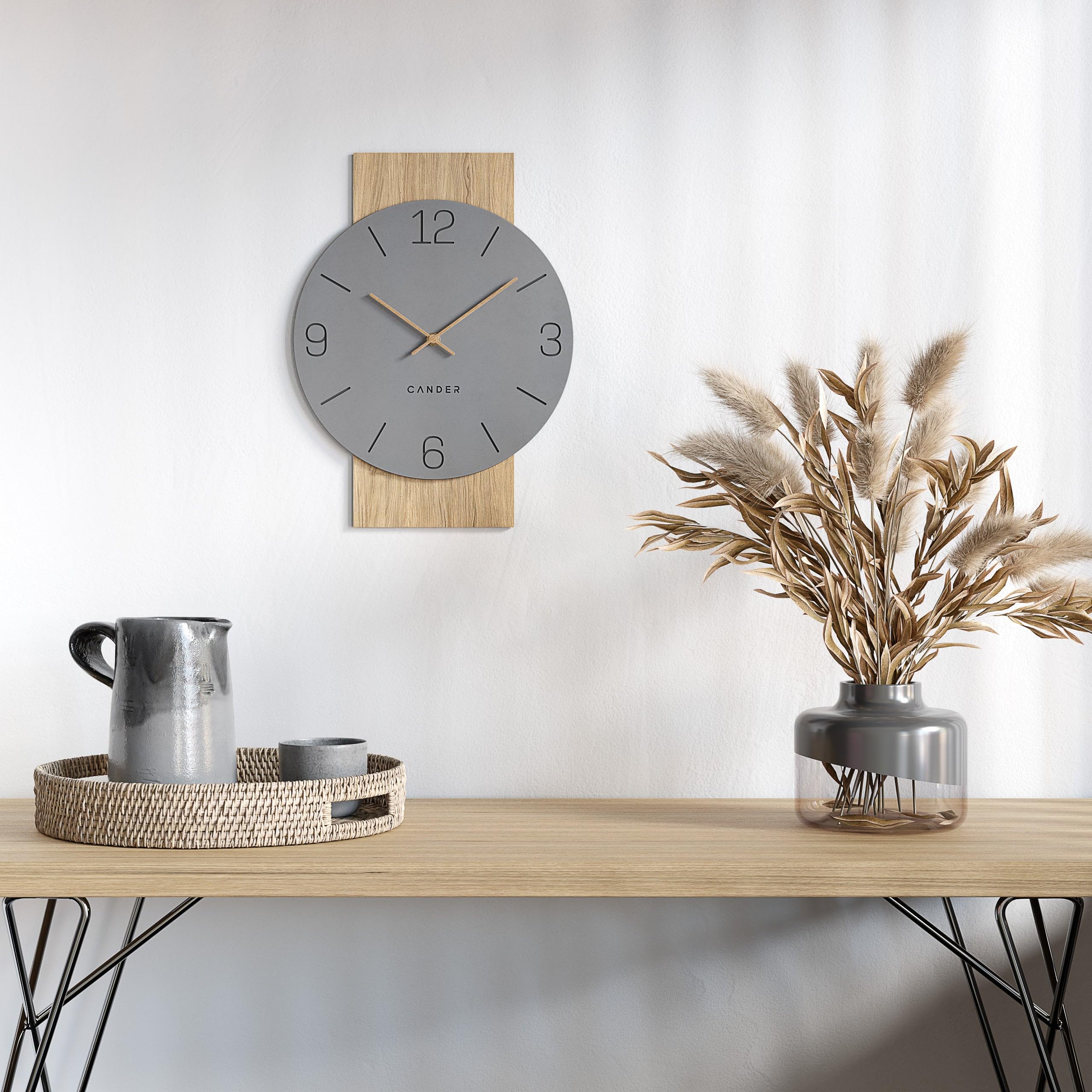Wanduhr Schwarz CANDER Berlin Vintage-Wanduhr 30cm Ø Lautloses