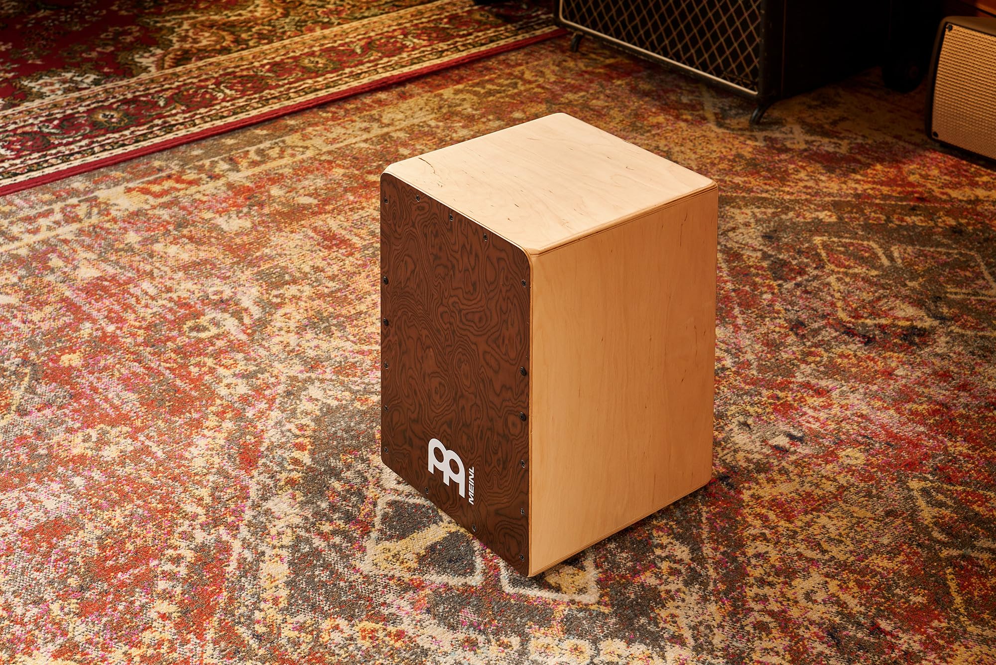 Meinl Percussion Snarecraft Cajon Instrument - Drum Box Compatto con 2 Cordiere - Superficie di Suono Radica (SC80BW)