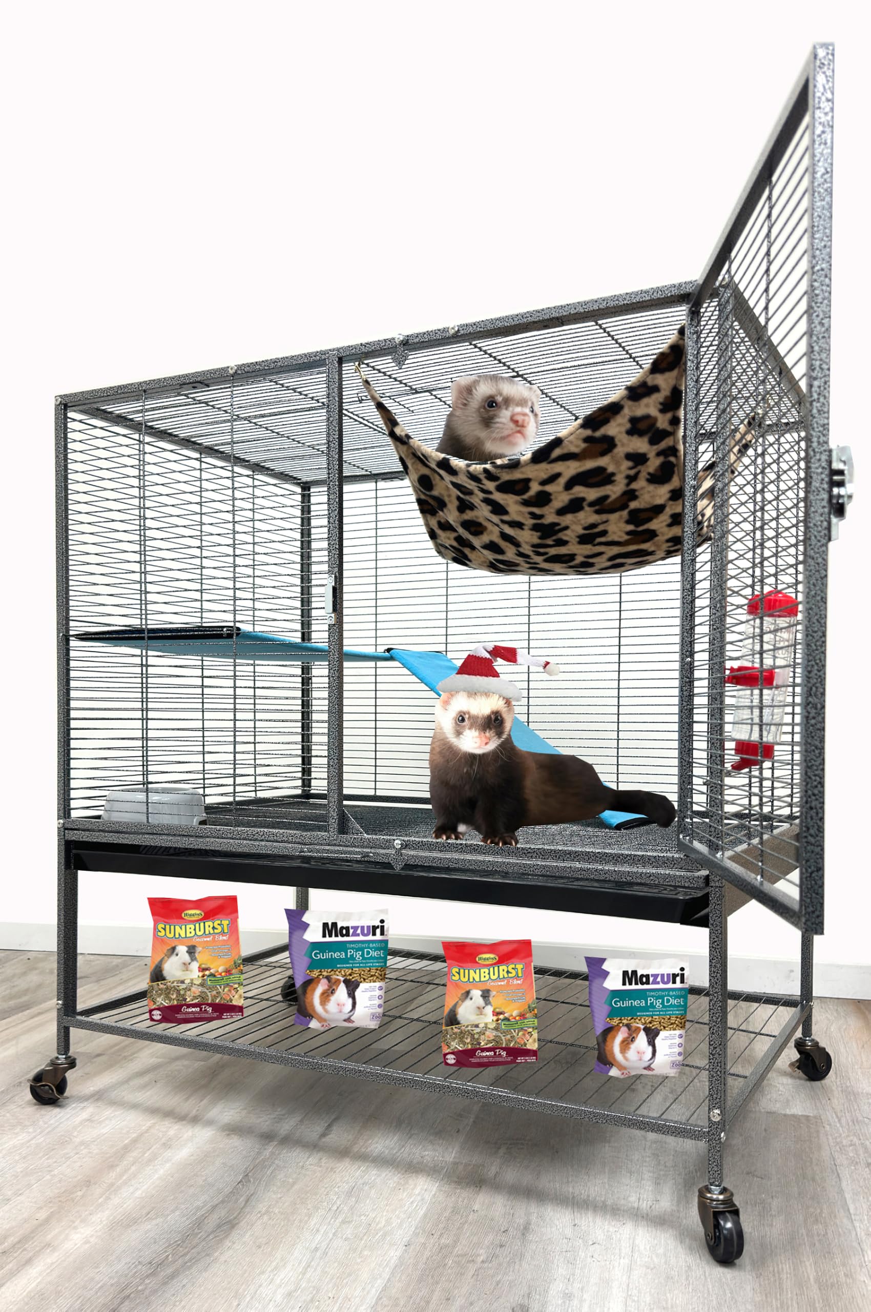 Deluxe Ferret Cage - 2 Story Rolling Habitat -19