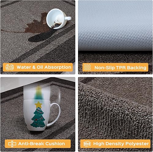 Miniatura 3 de Alfombras de cocina de 24 x 70 pulgadas, antideslizantes, lavables a máquina, tapetes absorbentes y cómodos para cocina, fregadero, lavandería y