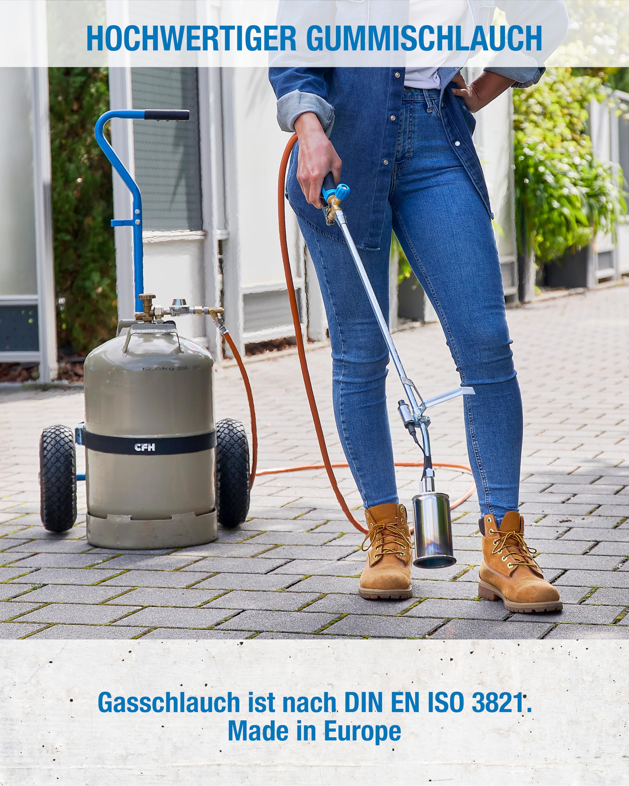 CFH Gasschlauch Gummi 20 m VS 790 G 3/8" LH Anschluss 20 bar LPG Propan Butan