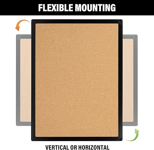 Miniatura 5 de Yettsoy Tablero de anuncios de corcho de 48 x 36 pulgadas, marco de aluminio negro de 4 x 3 pulgadas para pared, tablero de anuncios grande montado