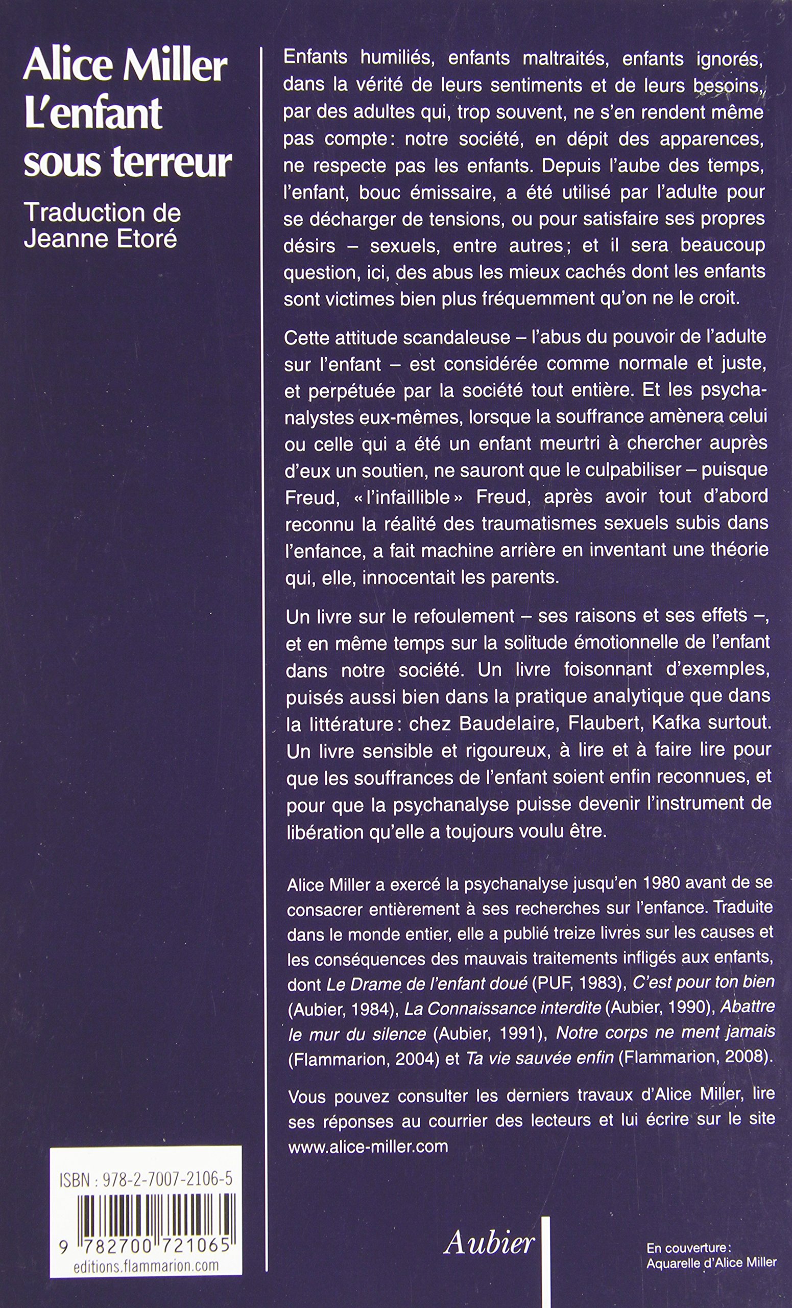 L'enfant sous terreur - L'ignorance de l'adulte et son prix