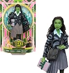Mattel Poupée universelle de mode Wicked Glinda & Accessoires avec cheveux blonds style, Posabilité & Look uniforme de l'école amovible