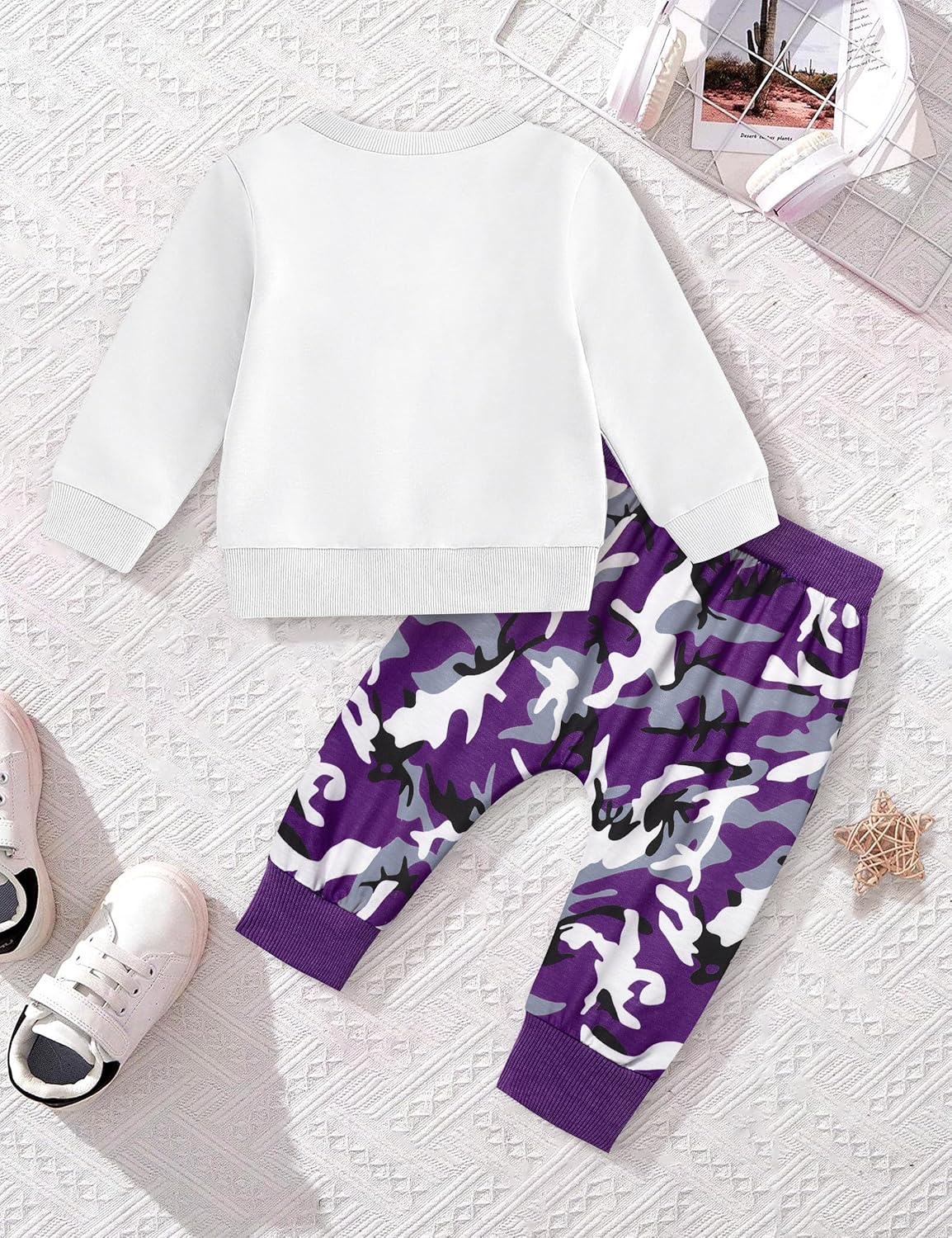 AGAPENG Toddler Baby Girl Clothes Cute Graphic Long Sleeve Sweatshirt Camouflage Pants Sweatsuit Infant Fall Winter Outfits - Image 6