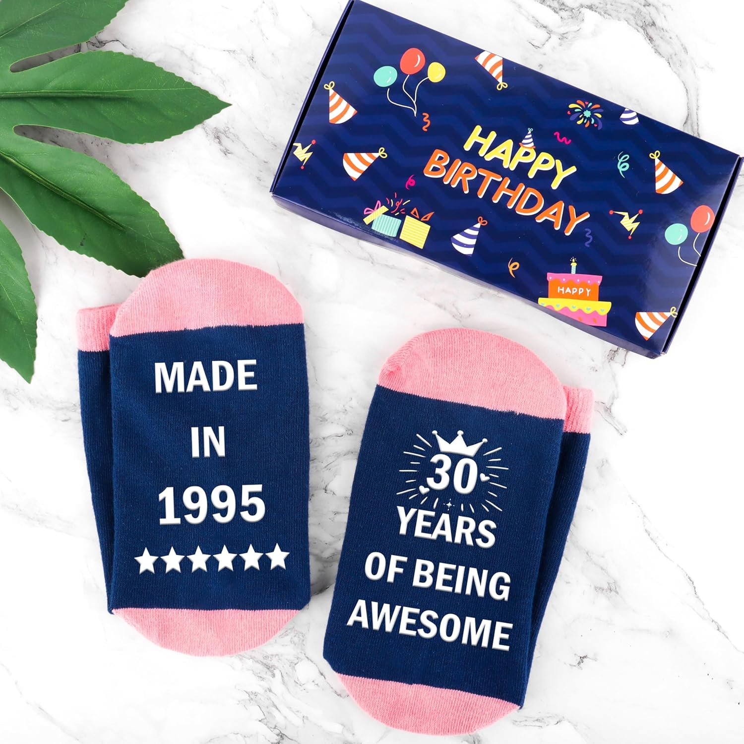 Belloxis Funny Birthday Gifts for Women, Non-Slip Cotton Crew Socks, 30th 40th 50th 60th 70th Gifts for Her Birthday - Image 3