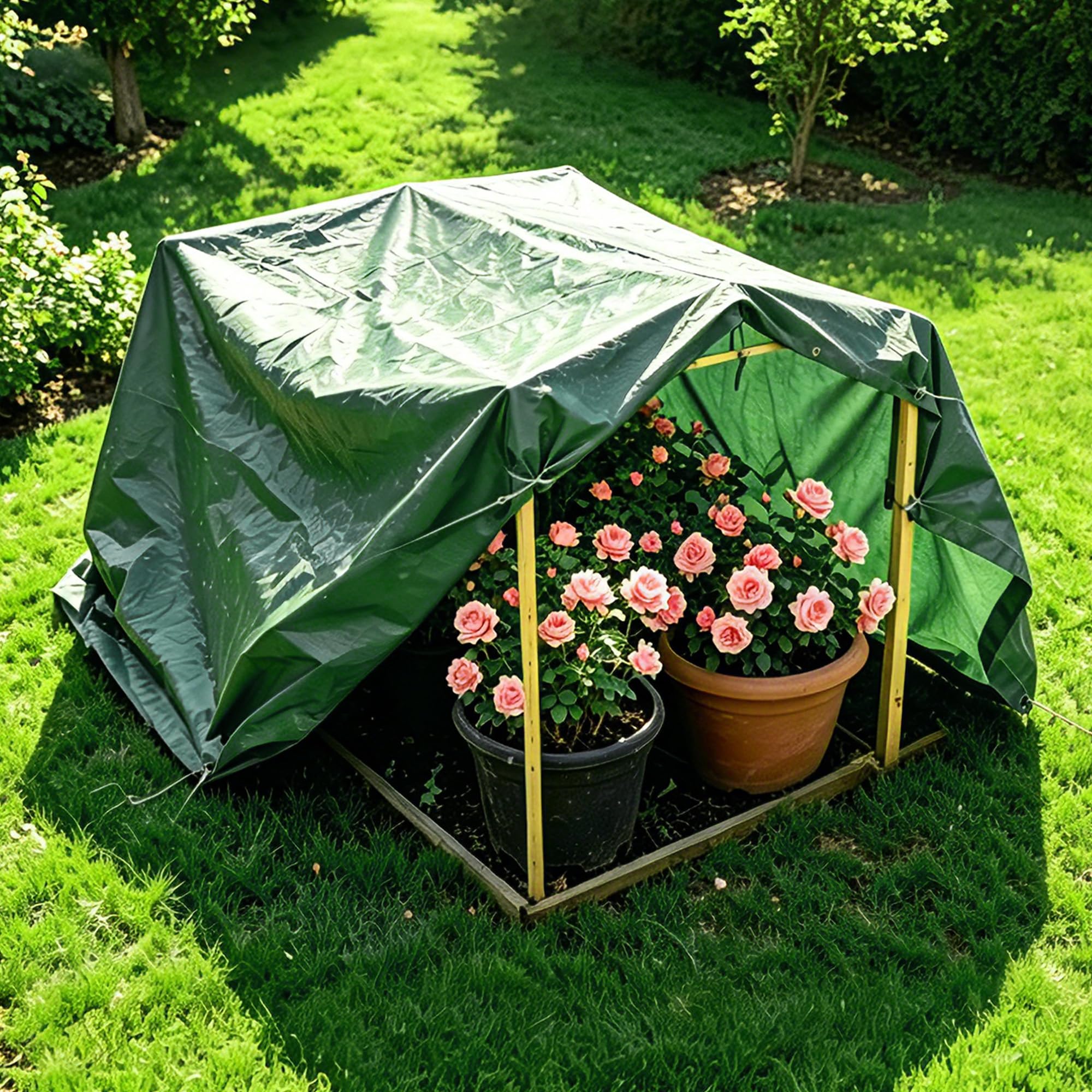 Bâche de Protection 5 x 6 m, 100 g/m²,Bâche de Protection pour Bois extérieur, Meubles de Jardin, Voitures, piscines, Bateaux et Camping,imperméable et indéchirable, avec œillets.