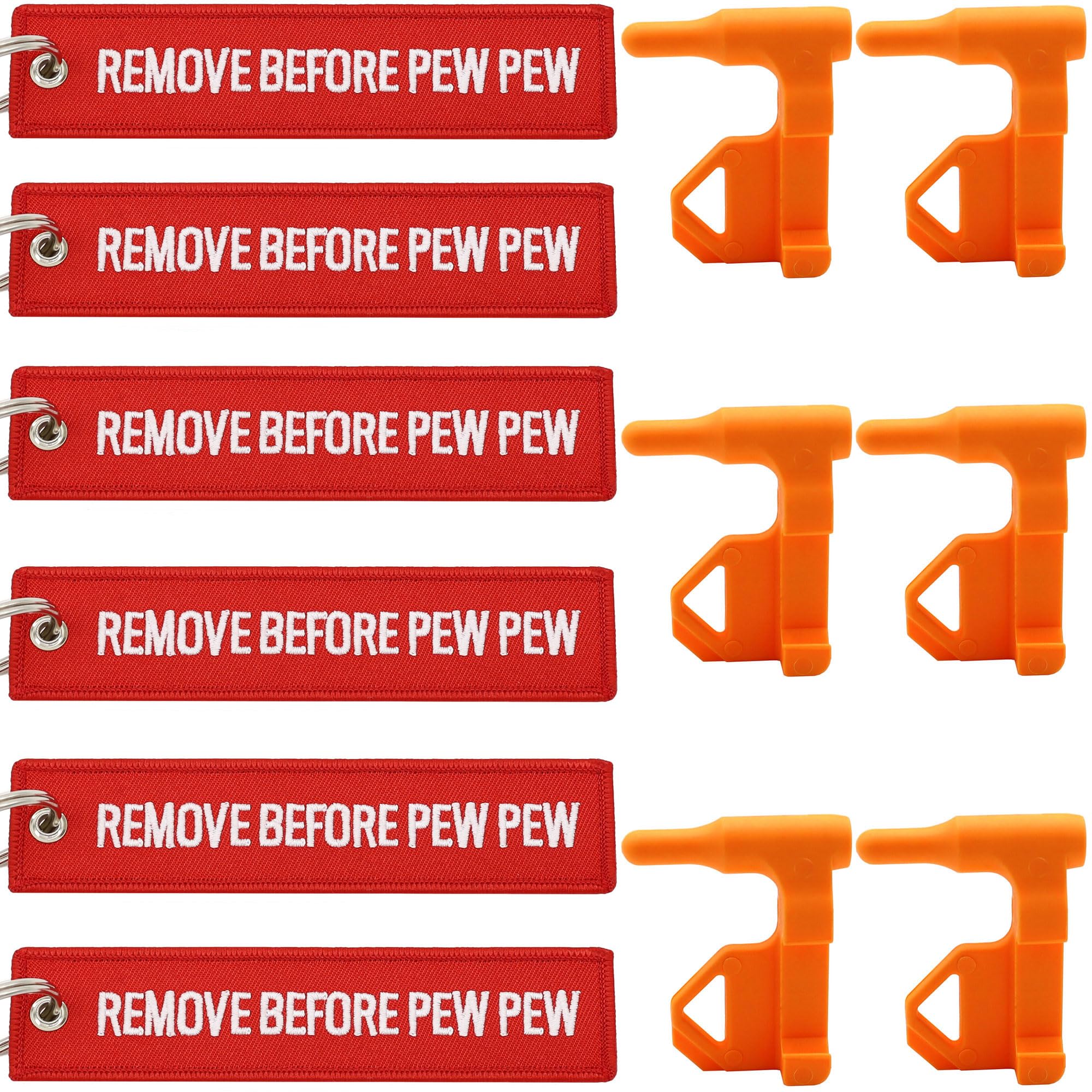 Ficero Chamber Safety Flag for Rifle Handguns Shotgun Pistol, 6 Chamber Safety Flags with 6 Bright Red Tags, Remove Before Pew Pew