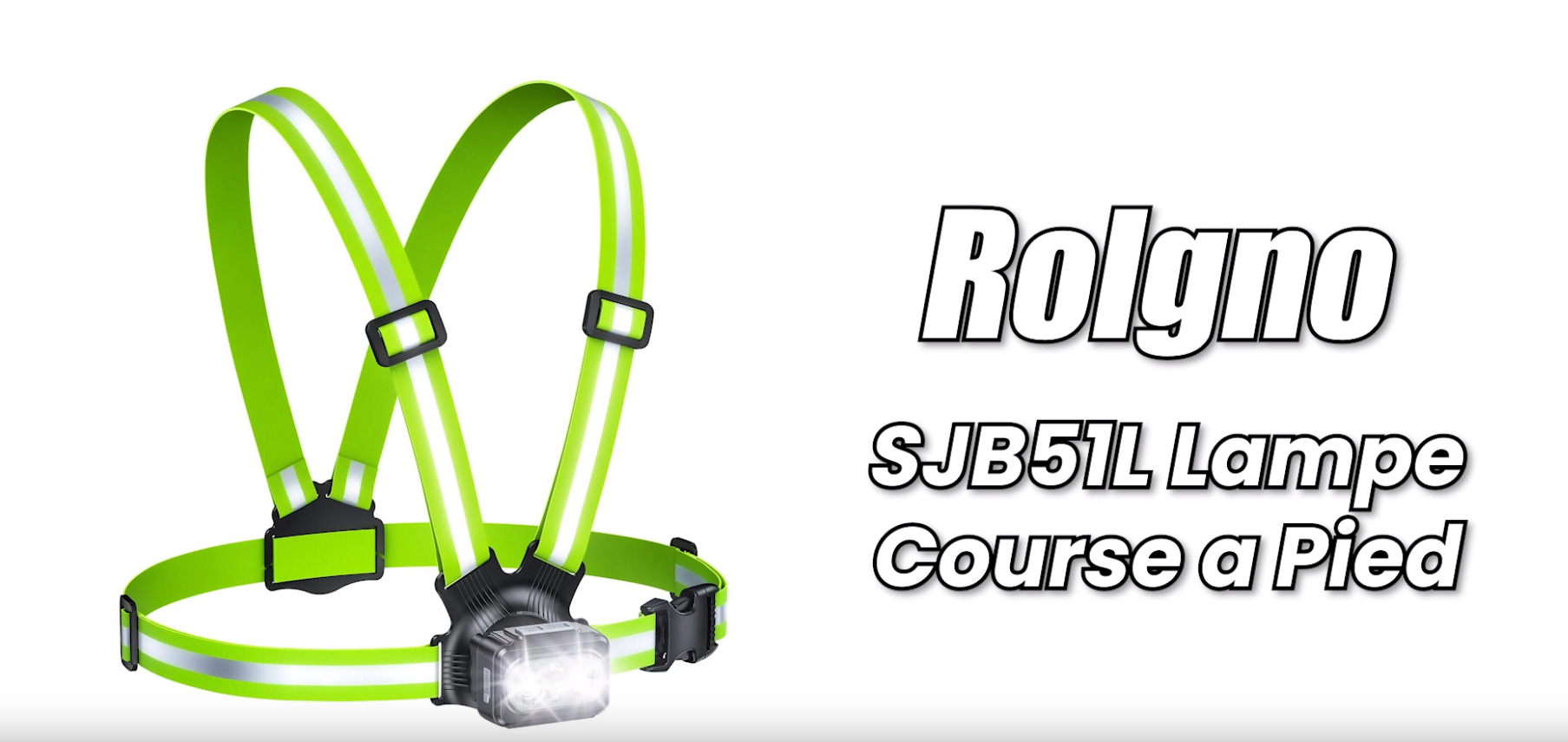 Lampe Running Pectorale 500LM – Feu Arrière, Bandes Réfléchissantes 360°, 9 Modes, Angle Réglable 45°, IPX4, 1800 MAh, 3,5-20h