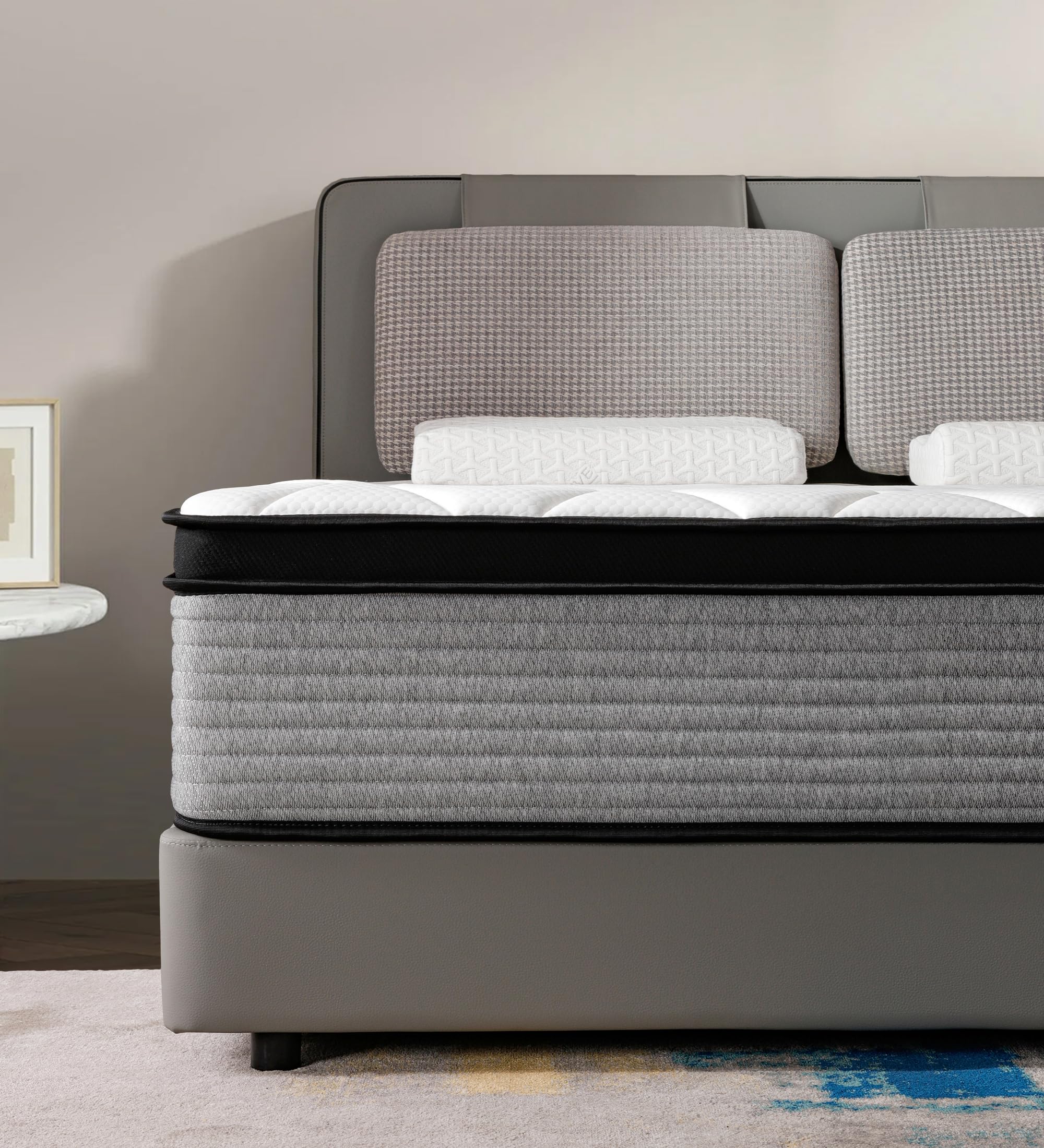 OGIAWA King Size Mattress 5FT, 10 Inch Gel Memory Foam 7 Zone Orthopedic King Mattress Pocket Sprungs Hybrid - Medium Firm - Motion Isolation 150x200x25 cm