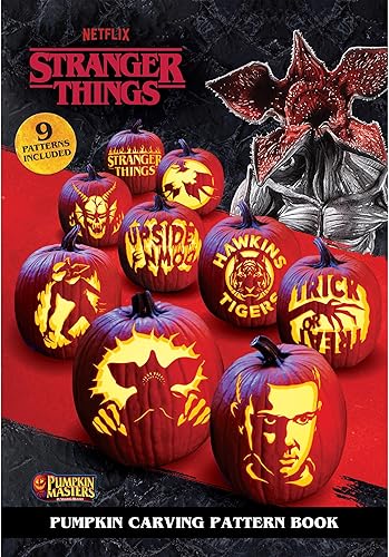 Libro de patrones de talla de calabaza Stranger Things por Pumpkin Masters incluye 9 patrones icónicos de la serie Hit