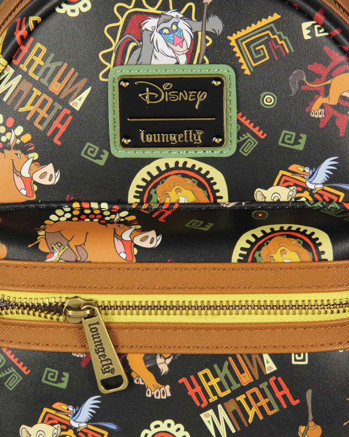 Loungefly Disney Lion King Multi-Character Tribal Patterns Allover Print Mini Backpack 11" - Image 2
