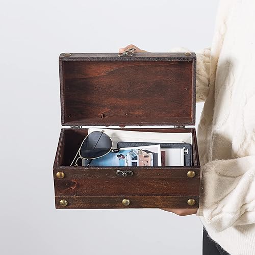 Miniatura 3 de Soul & Lane Monahan - Cofre decorativo para recuerdos, juego de 3, baúles de viaje de memoria de madera, juego de cofre rústico de boda, cajas de