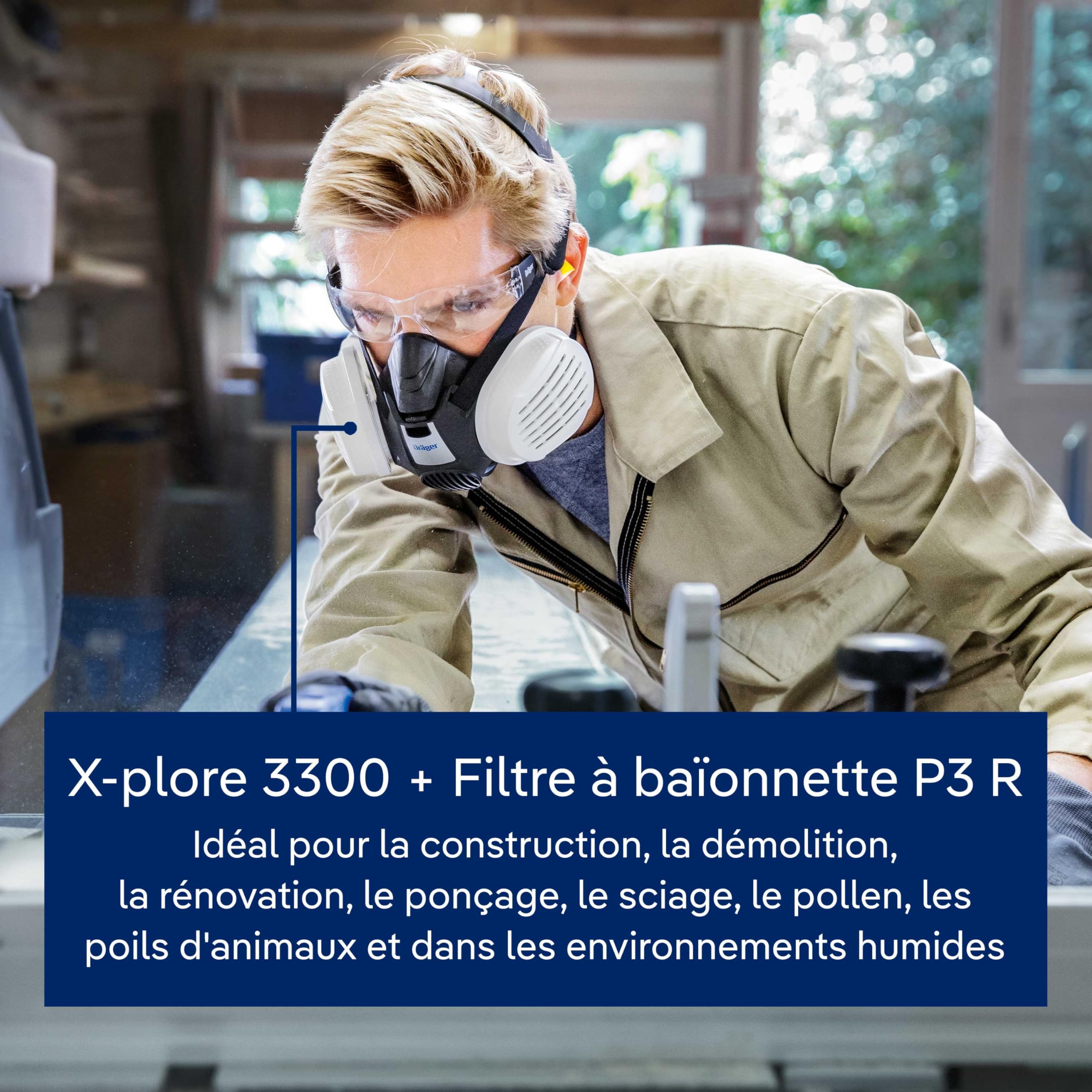 Dräger X-plore 3300 Masque de protection respiratoire réutilisable | Demi-masque en taille S, M ou L, sans filtre