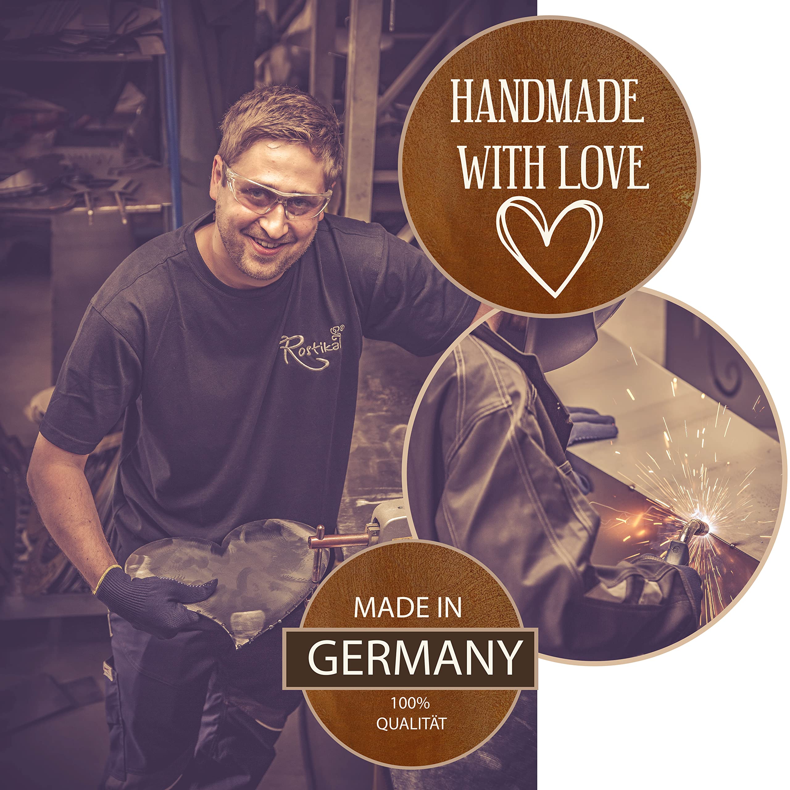 Rostikal Pflanzschale Metall Vintage - Ø 47 cm - Handgefertigte Deko Rost-Schale zum Beflanzen - Langlebig & Wetterfest - Hochwertige Gartendeko für Garten, Balkon, Terrasse