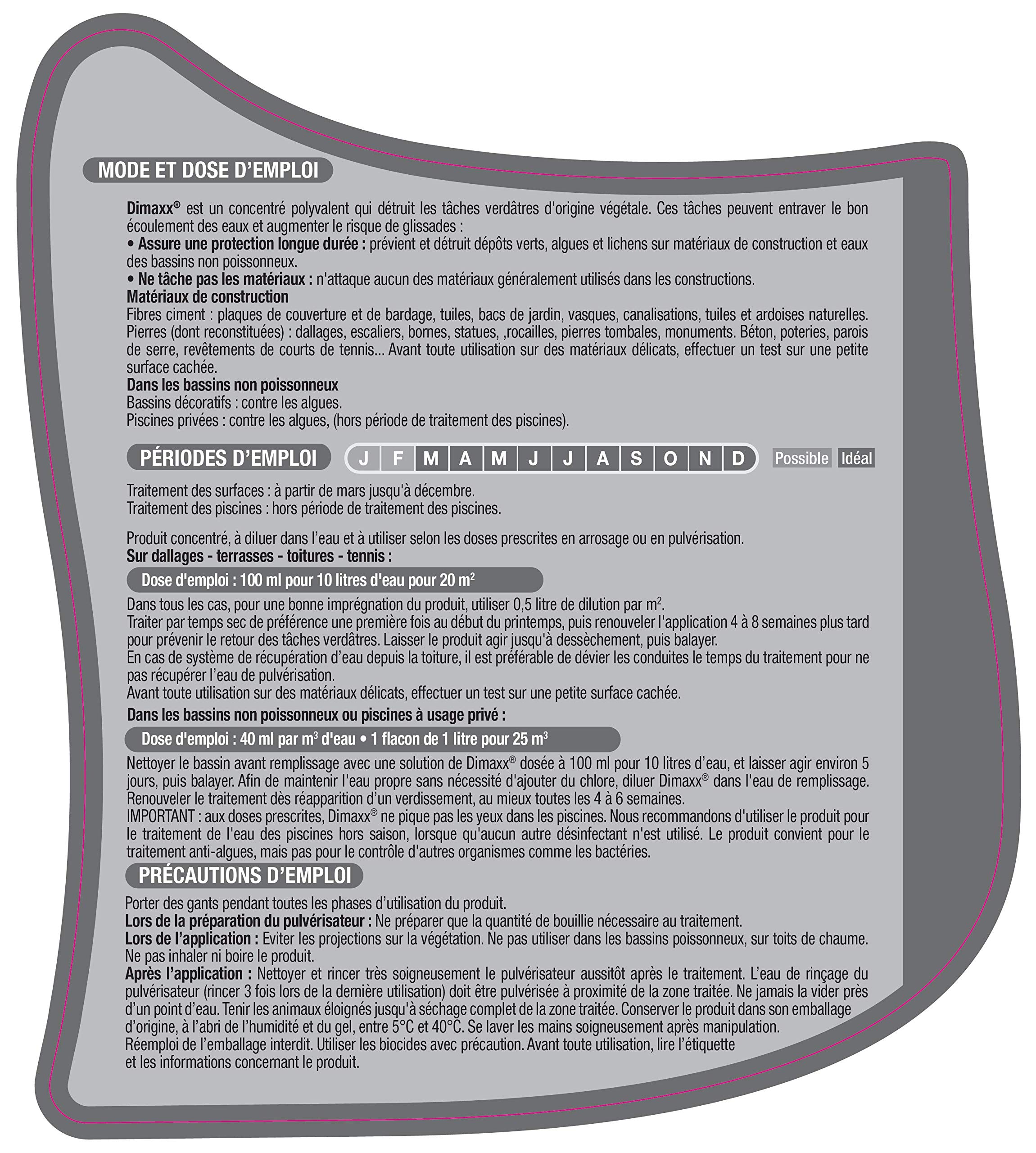 PROTECT EXPERT Anti-Algues - Lichens - Anti-Dépôt Vert - Concentré 2,5L pour 250L de Solution - 500m² - Toiture, Terrasse, Dalles - DIMA25S