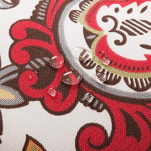 Miniatura 3 de Magpie Fabrics Cojines de asiento redondos para exteriores con lazos, esponjosos, copetudos, para sillas de patio, 15 x 15 x 4 pulgadas, juego de 2