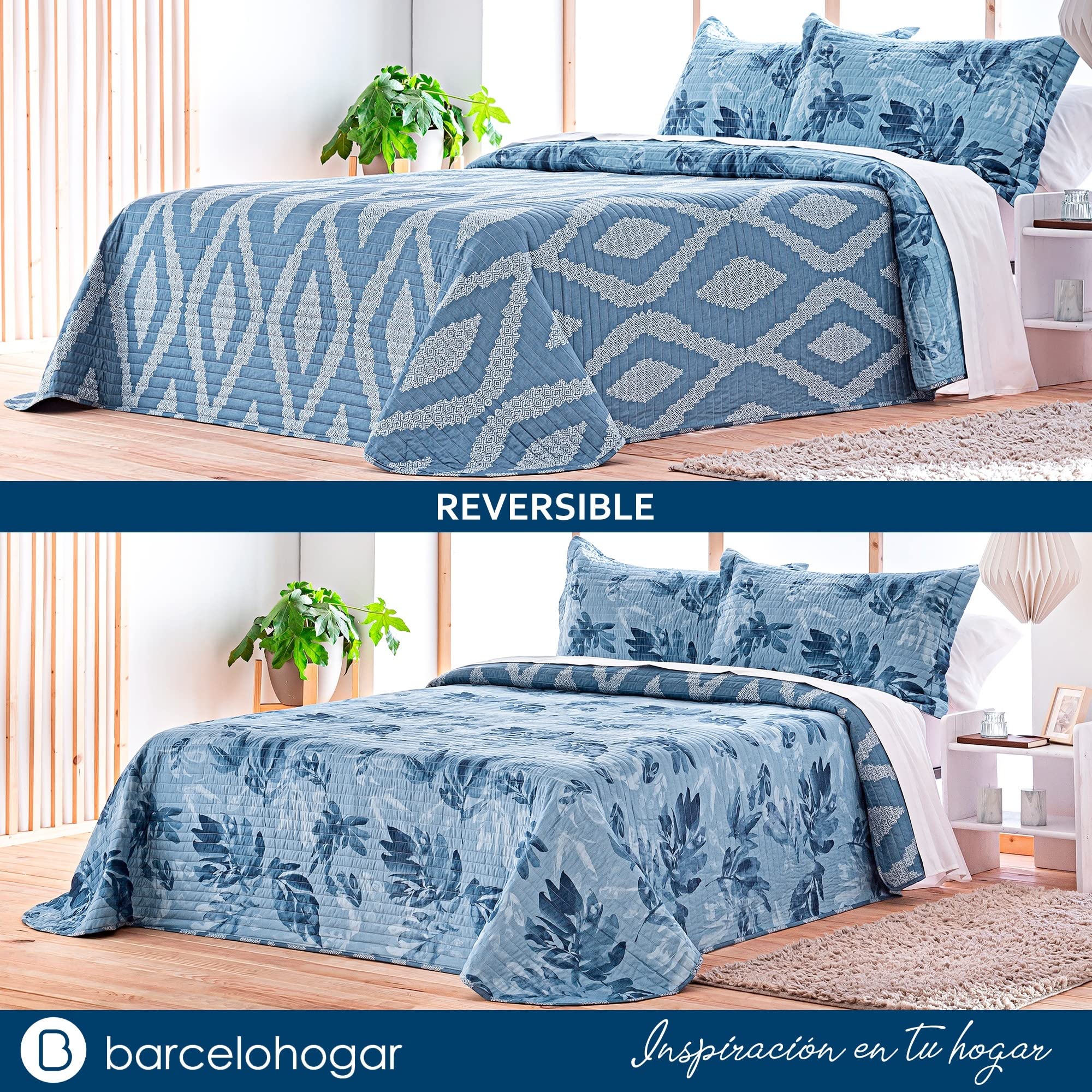 Colcha Entretiempo Elegante BarceloHogar Colcha Juvenil Entretiempo. Colcha Bouti 90. Cubre Cama Reversible Suave. Regalo 1 Funda Cojin. Colcha Primavera Estampada. Colcha Otoño Colcha Cama 105 Reversible