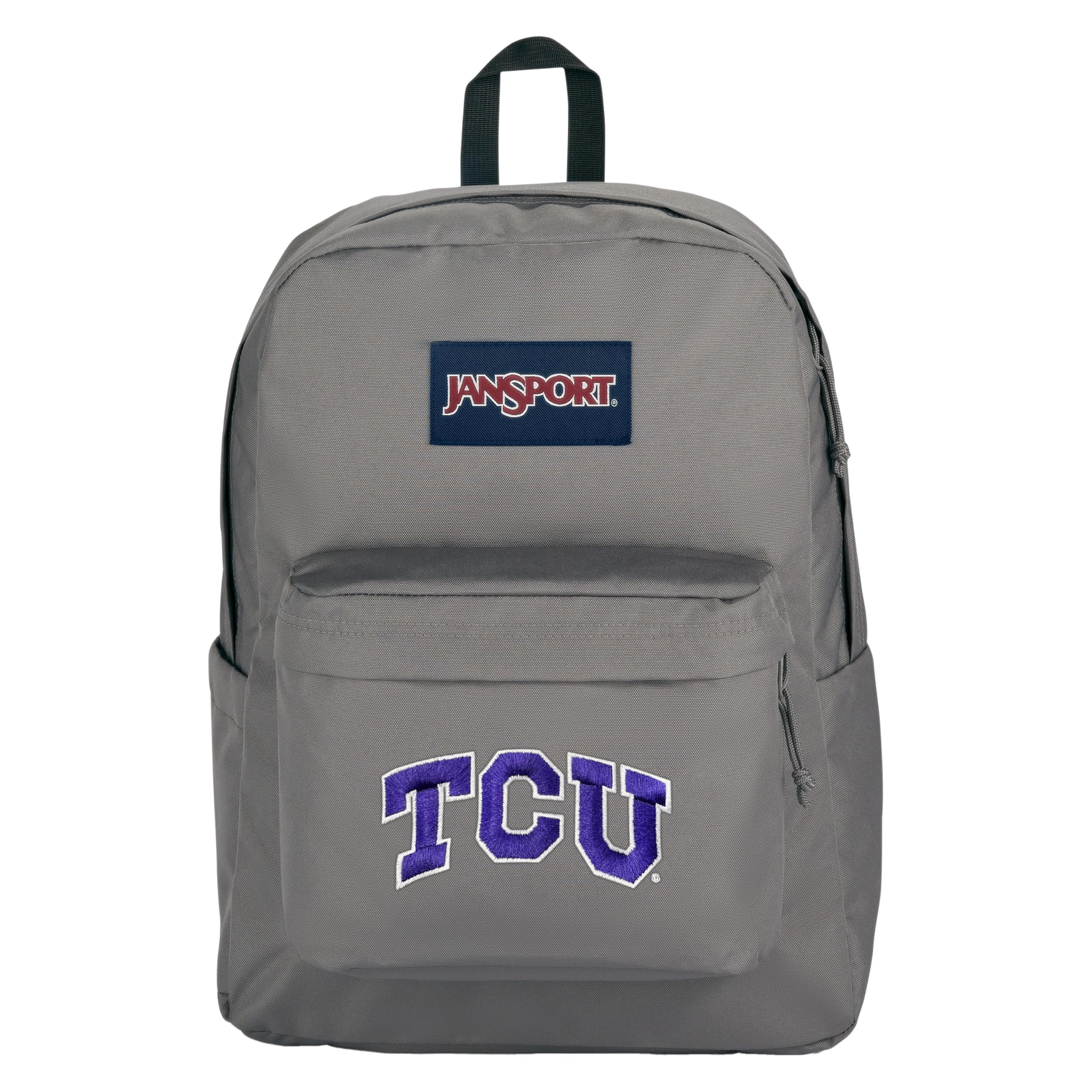 JanSport NCAA Officially Licensed Backpack, Tcu Horned Frogs, Superbreak Plus with Padded 15'' Laptop Sleeve, Spacious Computer Bag for Men &amp; Women, Durable Daypack with Bottle Pocket, Graphite Grey