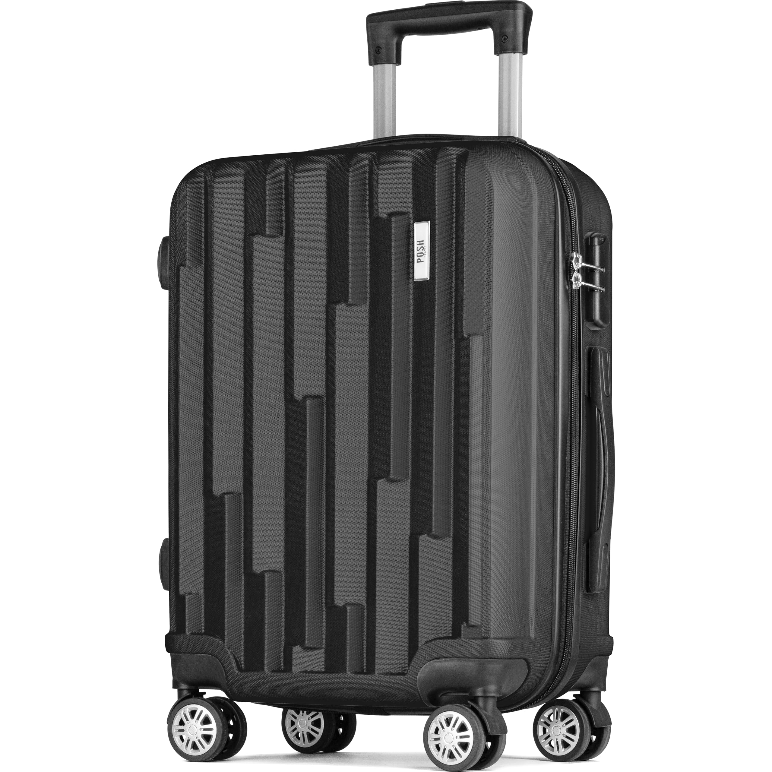 POSH Valigia 55x40x23 cm - Trolley Rigido in ABS Leggero da 35L - Bagaglio a Mano con Lucchetto a Combinazione e 4 Ruote 360° - Peso 2,5 kg - Ideale per Viaggi fino a 4 Giorni