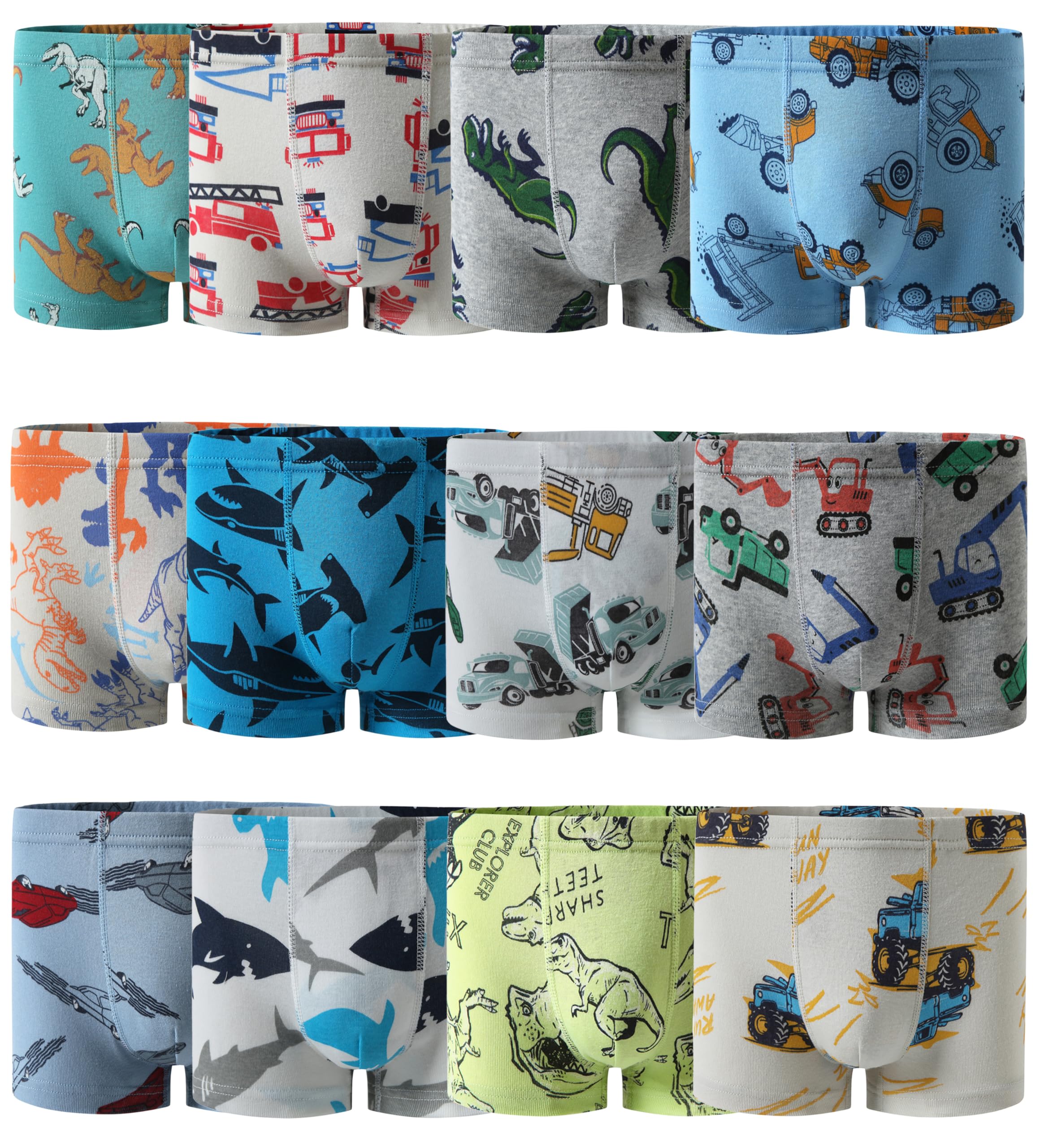 Boboking Boys Soft Boxer Briefs Dinosaur Shark Toddler Kids Underwear 2-12 Years
