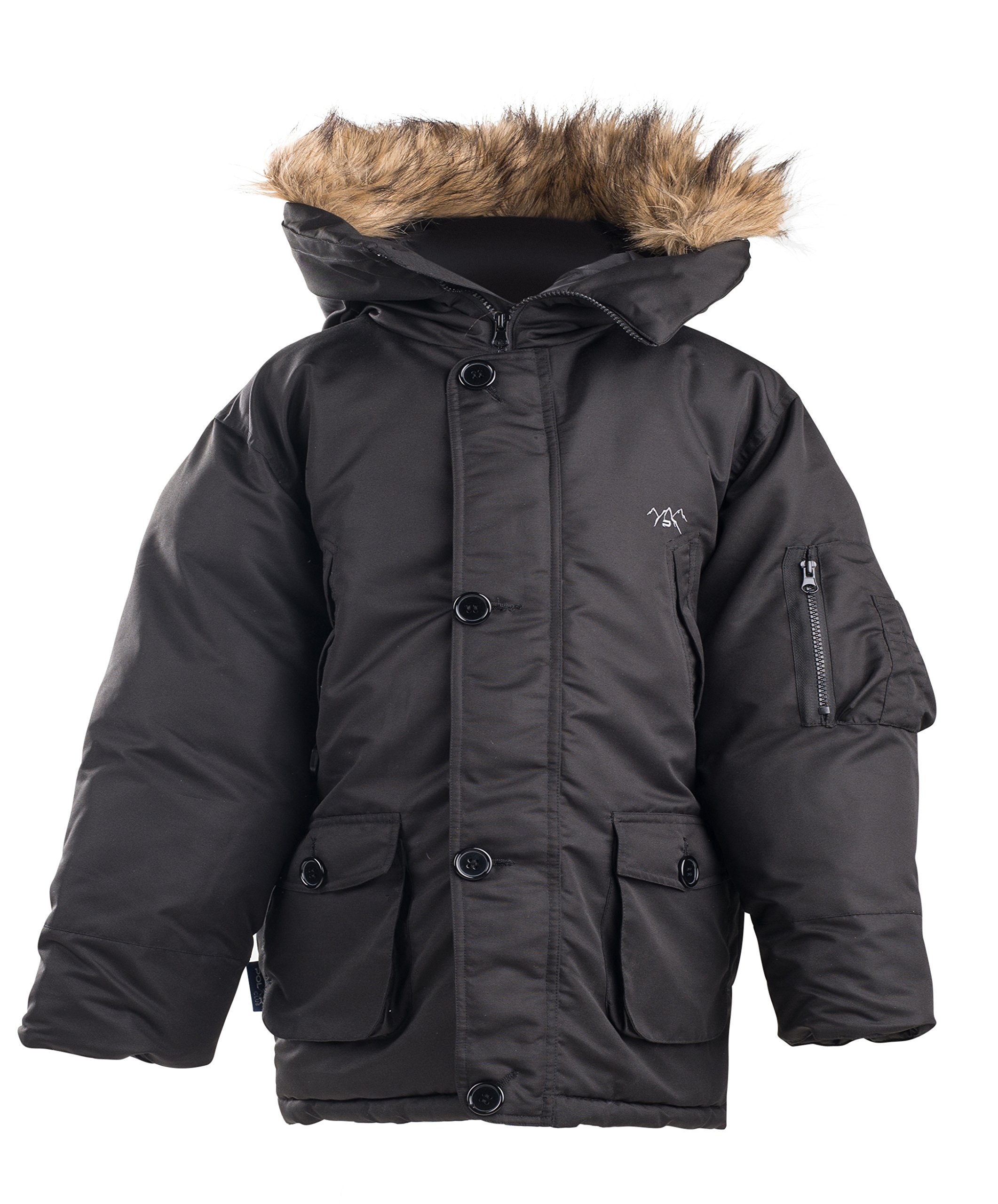 The Polar Club Boys' Canada Parka Winter Coat W/Removable Fur Snorkel Jacket