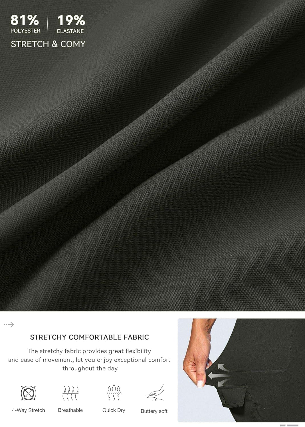 G Gradual Women's 6 Pockets High Waist Yoga Pants Stretch Cargo Flare Leggings for Fitness, Travel, Casual Wear - Image 6