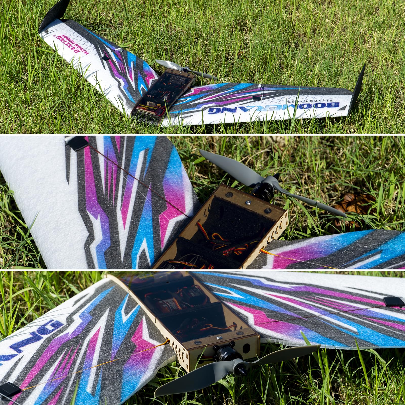 RC-Flugzeug-Segelflugzeug-Kit, 1114 Mm Spannweite, 550 Mm Länge mit Motor und Propeller, Stabile Flugeigenschaften für Pädagogische, für Fernbedienungs-Enthusiasten, Blau (-2)