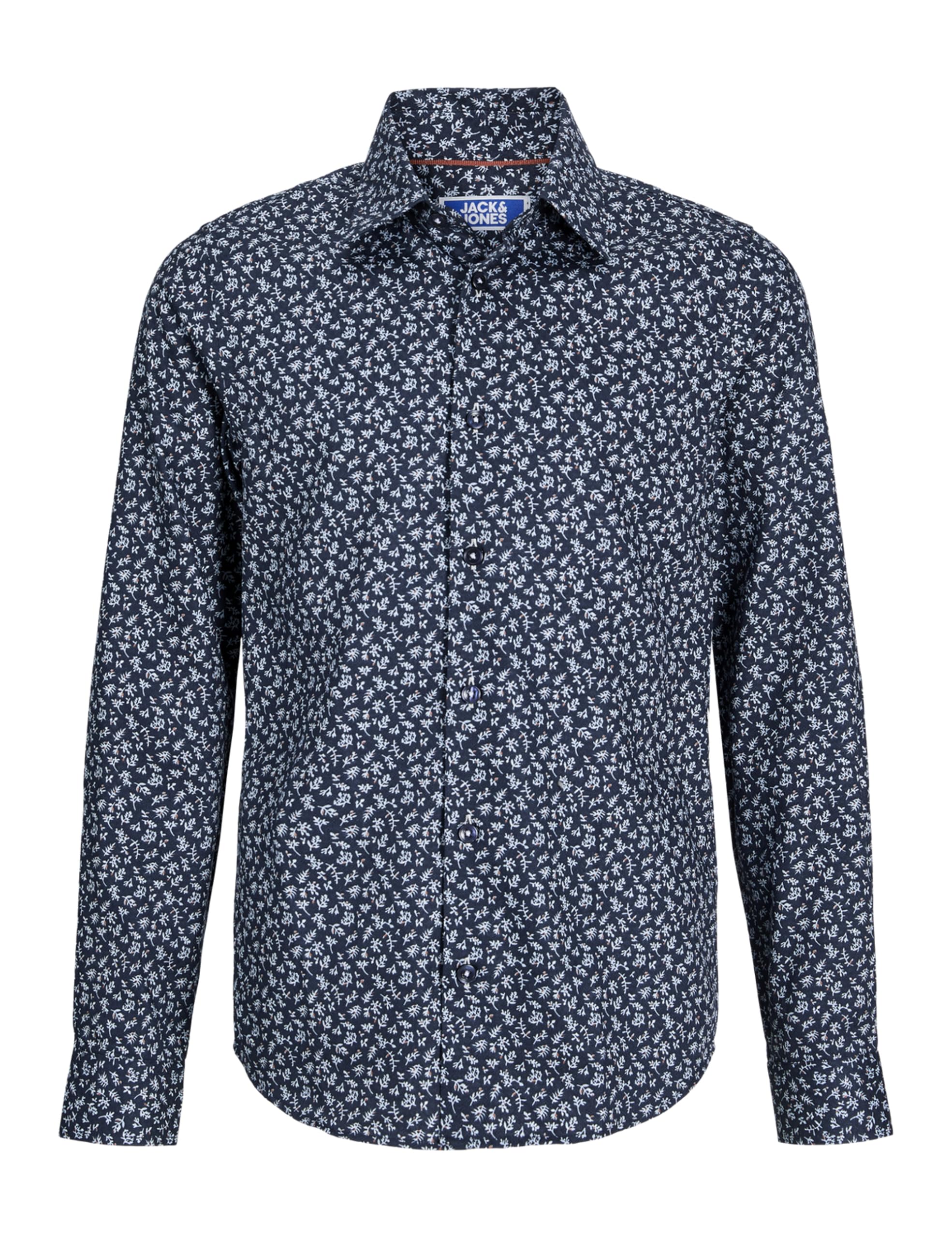 JACK & JONES Men's Jprblabarnes Print Dobby L/S Shirt Pls