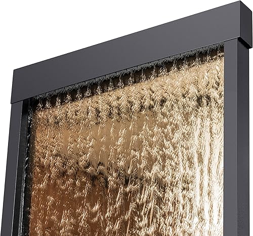 Miniatura 10 de Alpine MLT100Espejo Cascada con piedras decorativas y luz color Bronce Ecléctico Marrón