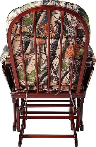 Miniatura 24 de Artiva USA Juego de sillas planeadoras de madera y cojín otomano de microfibra Madera blanca con cojín marrón,Madera de cerezo con cojín