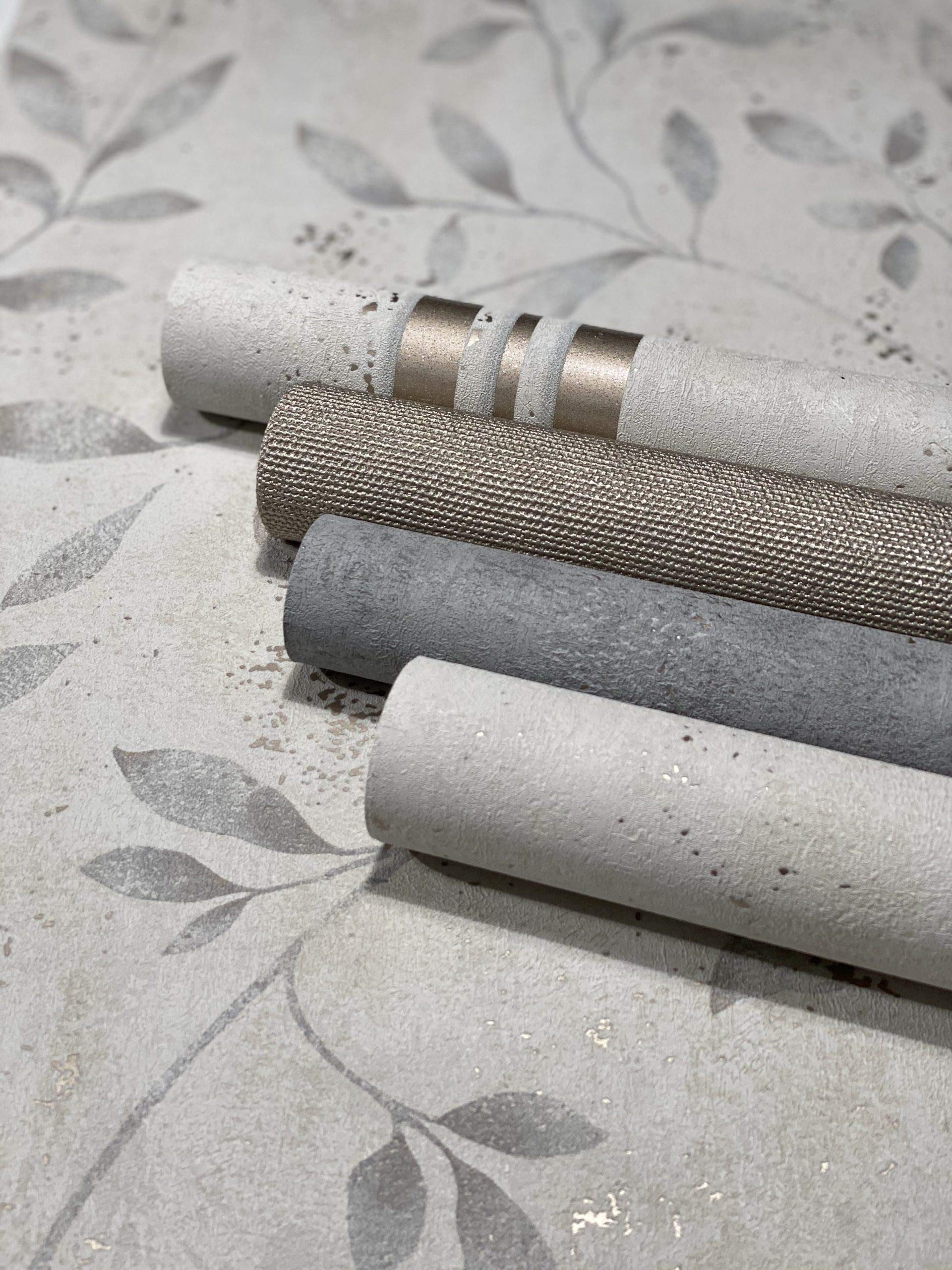 Papel Pintado Metalizado Gris Plata - Rollo De 10.05 X 0.70 M, Brillante Y Gráfico | Para Dormitorio, Salón O Cocina
