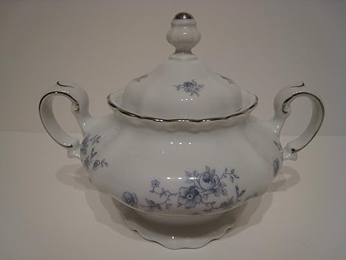 Miniatura 3 de Johann Haviland de Baviera, Alemania - Azucarero con patrón de guirnalda azul