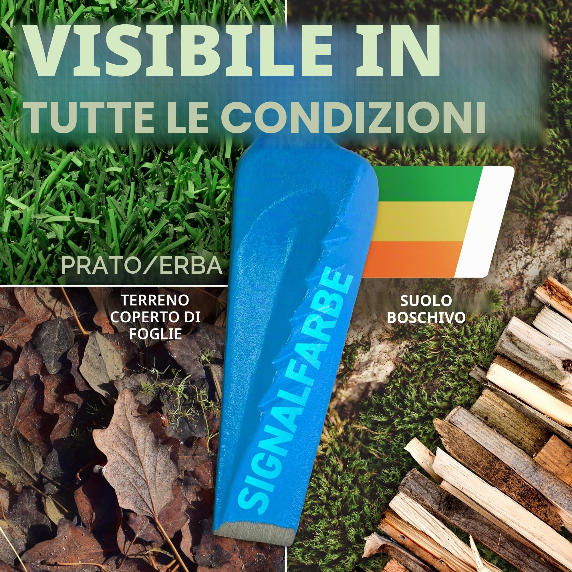 NATURIZ cuneo professionale per legno con custodia e cappuccio protettivo, cuneo girevole affilato per spaccature