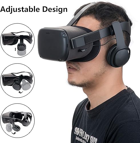Vista 5 de New Version Stereo 3D Sounds Deep Bass VR Privacy HeadphoneSoundkit Custom Made for Oculus Quest Gen 1 VR Headset-Improve Sound Quality and