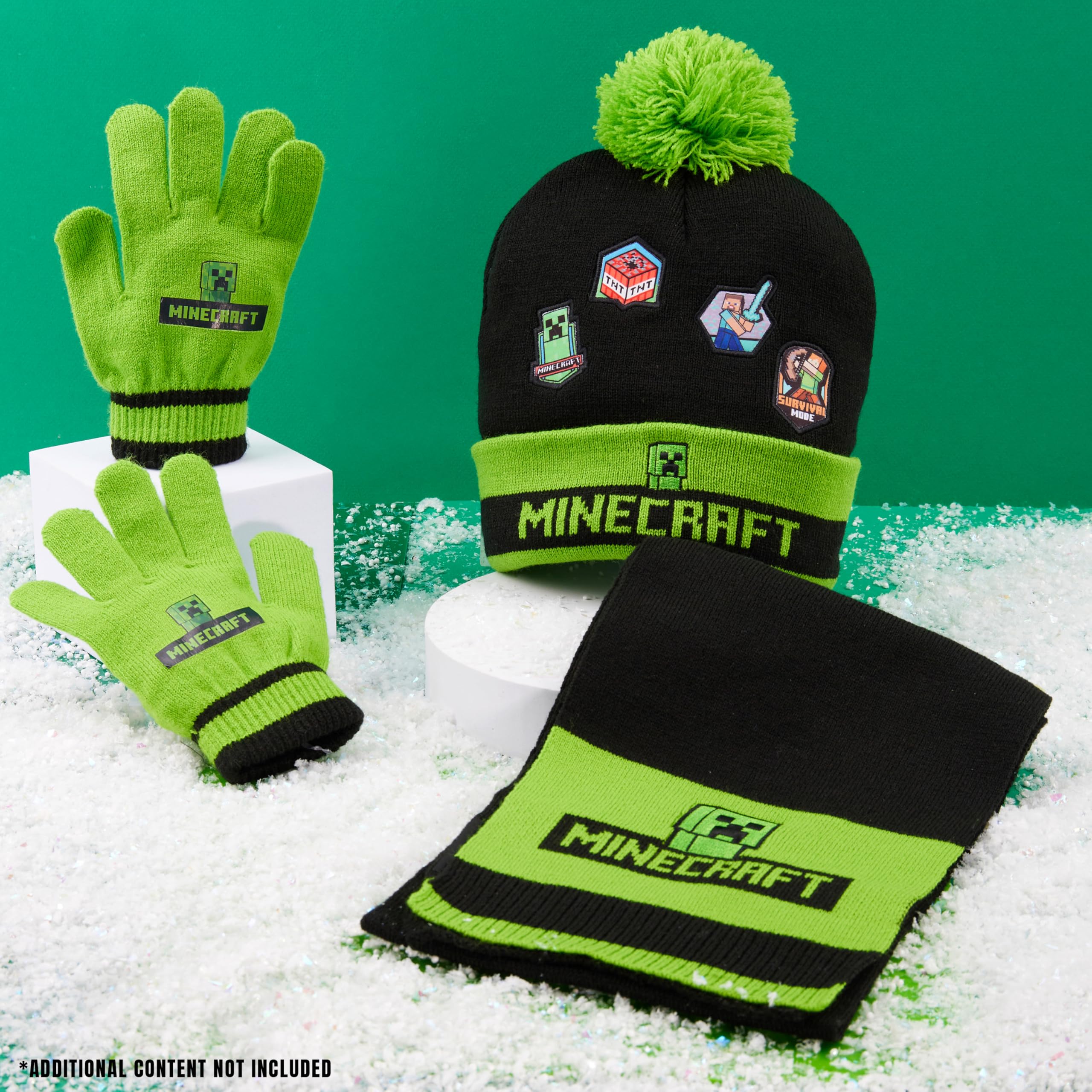 MINECRAFT Set Invernale Bambino, Creeper Accessori Invernali - Regalo Ragazzo