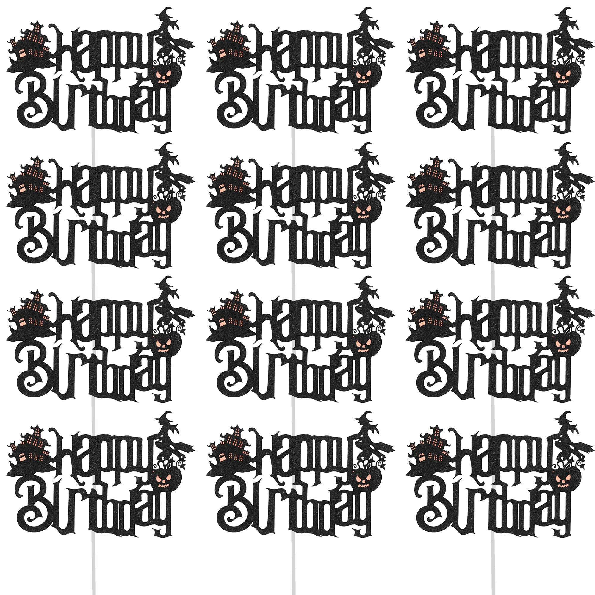 Buy SGBETTER 12 Pieces Halloween Birthday Cake Topper Happy Birthday