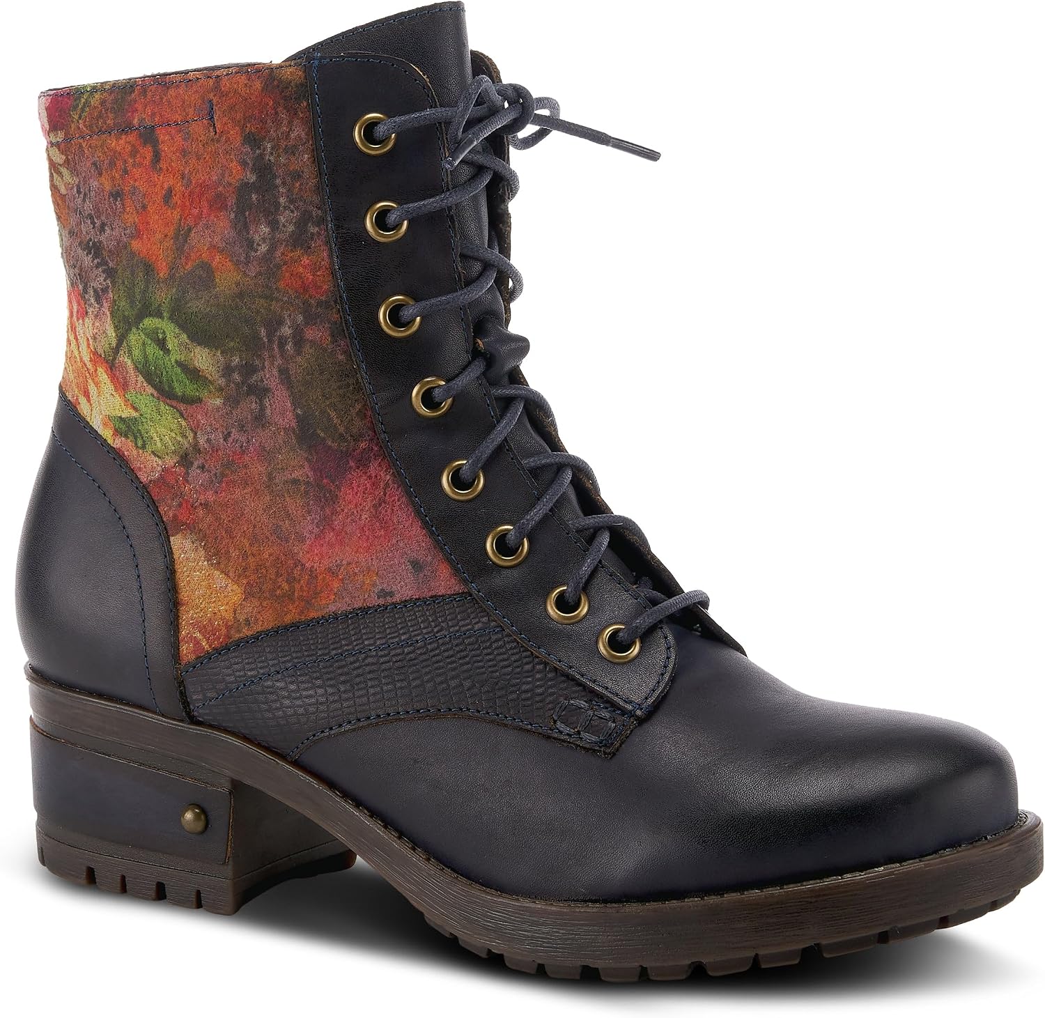 L’Artiste Marty Hand-Painted Leather Ankle Boots for Women – Cozy Flannel Lined Comfort Boot with Zipper Closure