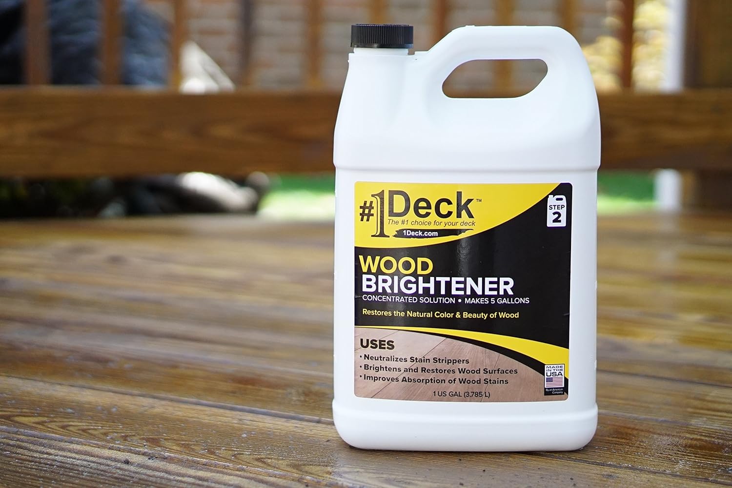 #1 Deck Wood Brightener - 1 Gallon - Makes 5 Gallons of Wood Deck Brightening Solution